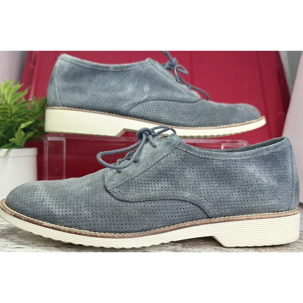 SOFFT‎ Simons Oxford Women’s 11M Gray Suede Perforated Lace Up Shoe Comfort Walk